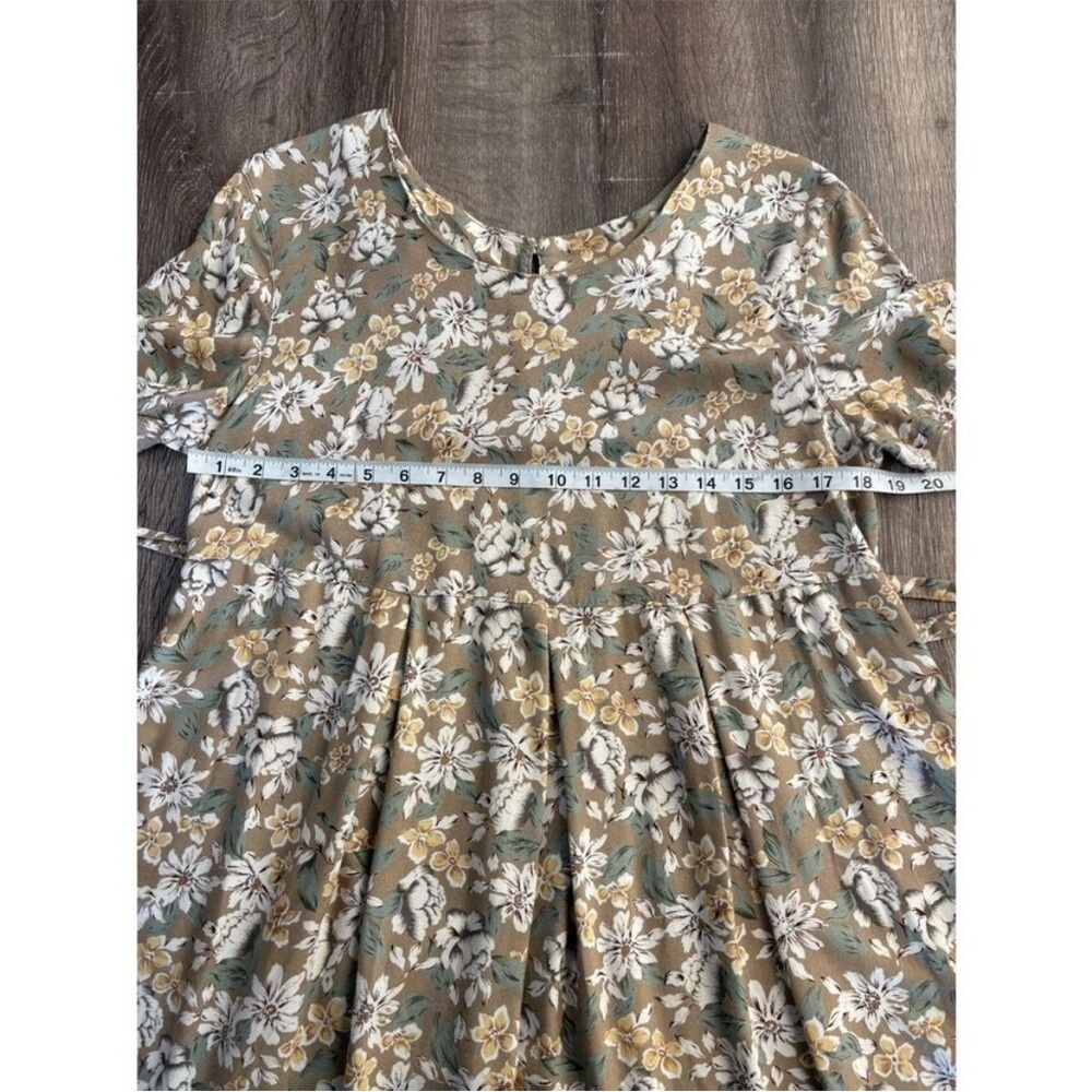 Oh! Mamma 90s green & beige floral maxi dress - Picture 6 of 7